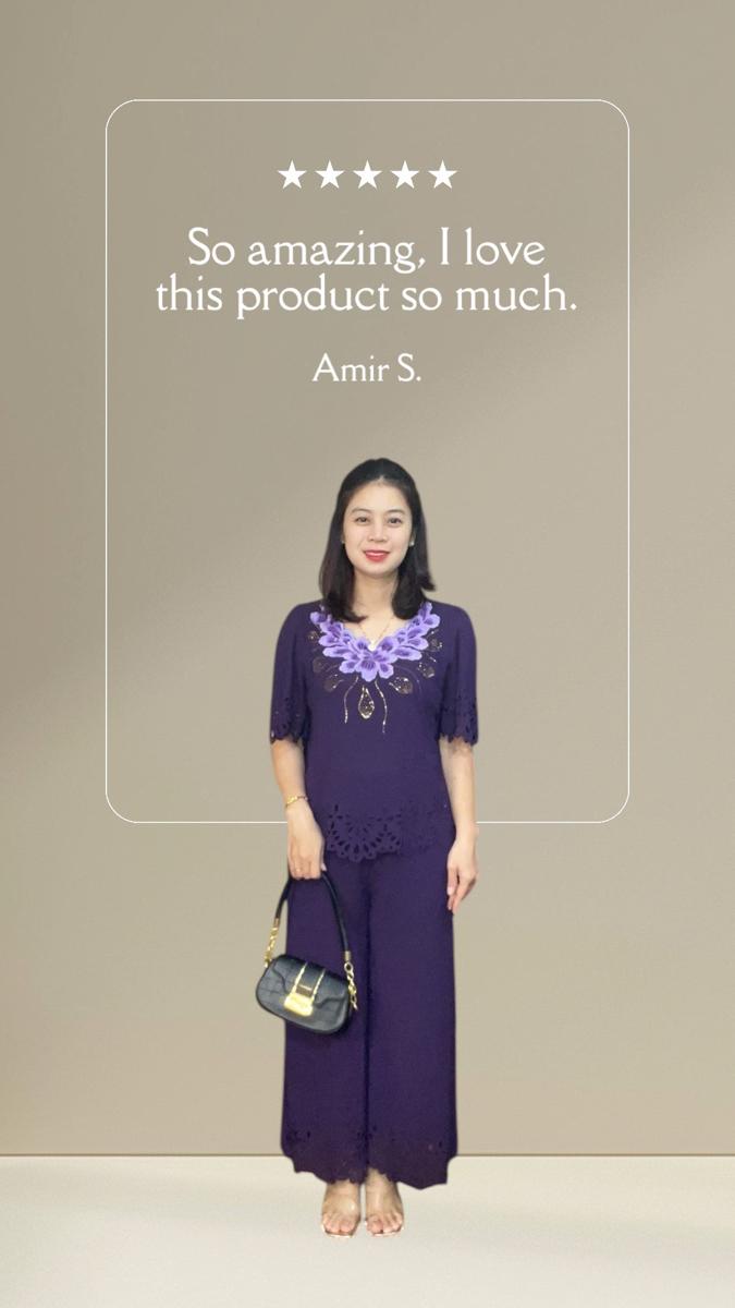 Product Introduction of Đồ bộ trung niên nữ- phong cách đơn giản sang trọng, áo cổ tròn tay ngắn, quần dài 13