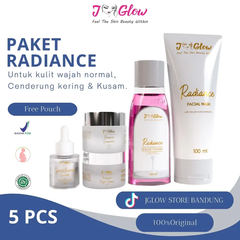 JGLOW Super Whitening Radiance Mencerahkan Kulit Wajah Facial Pencerah Niacinamide dan Perawatan Anti Aging 1