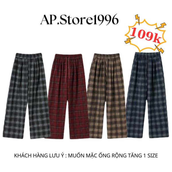 [HÀNG LOẠI ĐẸP VẢI GIẦY CO GIÃN] Quần Caro Ống Rộng Vải Dạ Nhung Dầy Dặn oversize Quần Nam Nữ unisex quần dài Menswear Ong