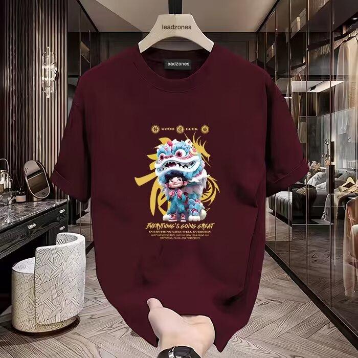 Product Introduction of Short sleeved new summer loose fashion brand T-shirt versatile casual printed pure cotton round neck short sleeved top 2
