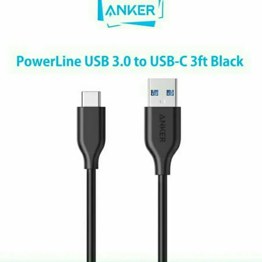 Kabel Data Anker Power Line USB 3.0 Type C 3ft / 0.9m USB-C High Speed