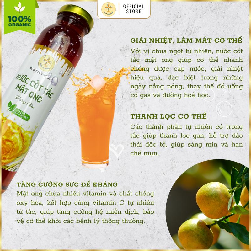 [350ml] NƯỚC CỐT TẮC MẬT ONG ĐƯỜNG PHÈN - PHAT LOI FOODS - cung cấp vitamin C, tiện lợi không cần pha chế 2