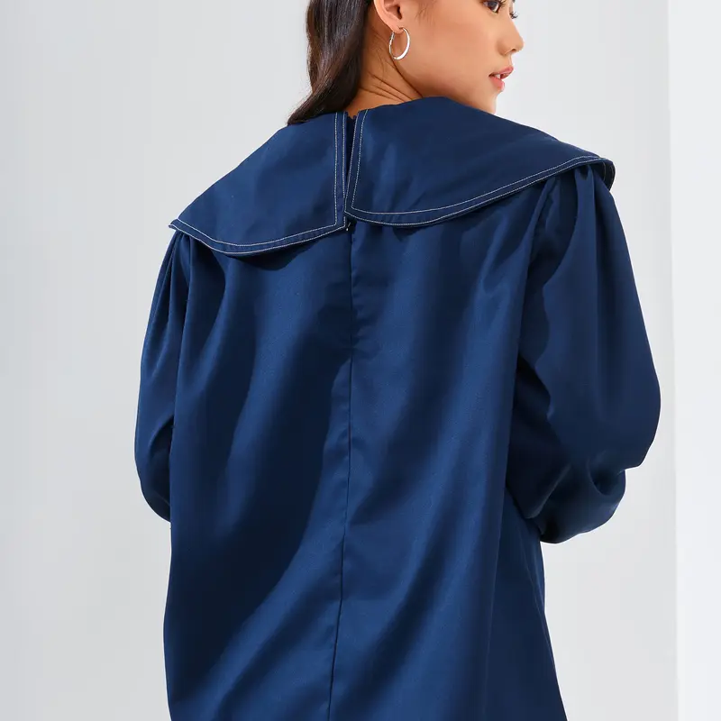 PUKKA Alice Denim Collar Shirt (Kemeja Denim Jeans Kerah Korean Style) 3