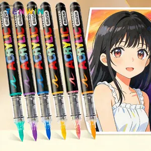 Marker Acrylic Brush Pen Spidol Warna Akrilik Lentur Sketsa Seni-Tenwin