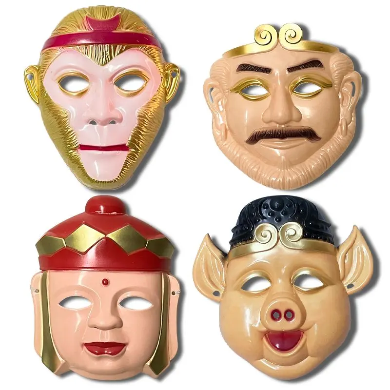 Chinese Journey To The West Mask, Monkey King Sun Wukong Tang Seng Sand Seng Pigsy Children Dress Up Cosplay Monkey Mask