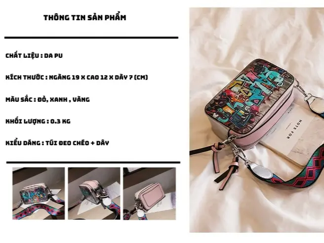 Túi đeo chéo thời trang grafity cá tính 4