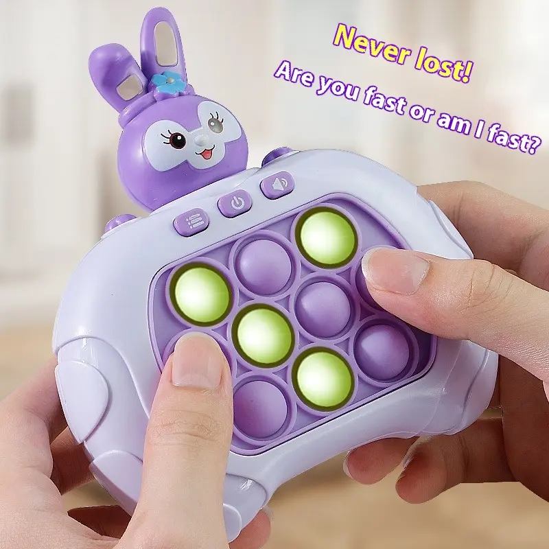 Hot selling quick push press music game console, children's puzzle thinking logic, focus on hitting the ground mouse and passing levels toy