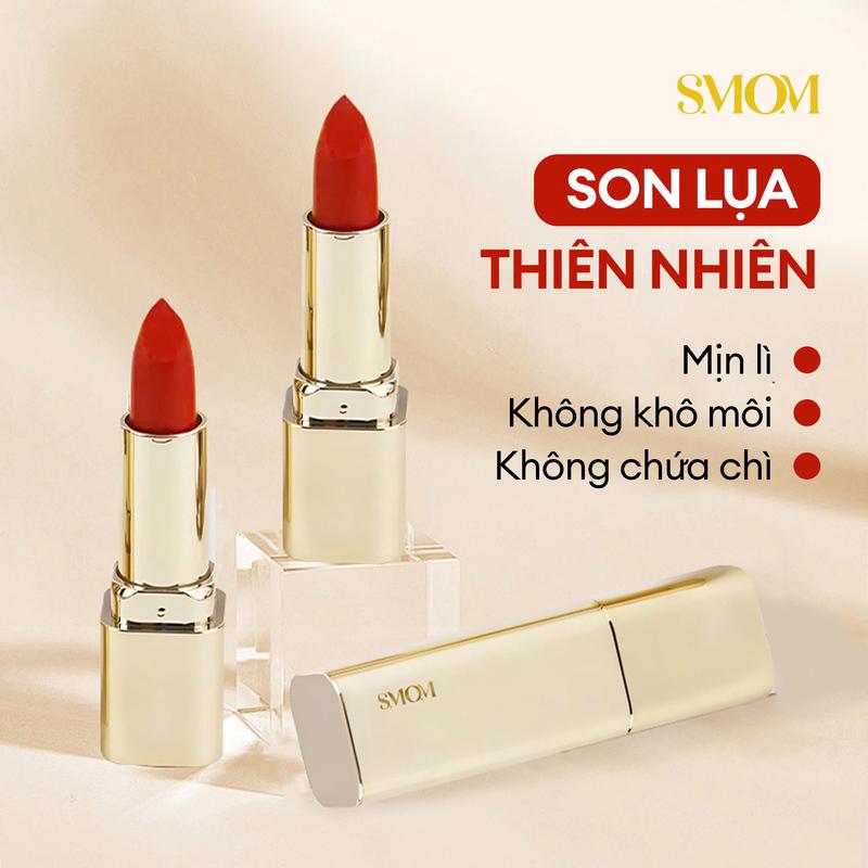 Phiên Bản Giới Hạn Son Lụa SMom Không Chì, Mềm Mịn Dưỡng Môi, Lên Màu Chuẩn, An Toàn Từ Thiên Nhiên