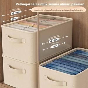 Kotak Penyimpanan Isi Rumah, Kapasiti Besar, Boleh Dilipat, Penyusun Pakaian, Kotak Penyimpanan Seluar, Gaya Laci Bilik Tidur, Promosi Harga Rendah, Fesyen, 2025 buku storage cabinet box with rollers kotak & tong penyimpanan Supplies