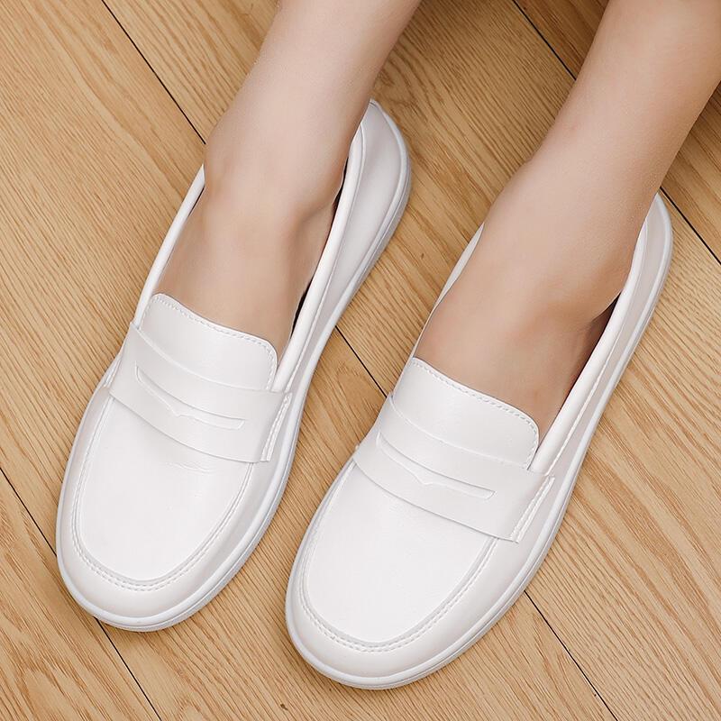 Product Introduction of 2025  brand nurse women's sloping heel soft soled cowhide sole beauty shoes, summer odor proof, breathable and non tiring white shoes Footwear Girl Fashion Heeled 10