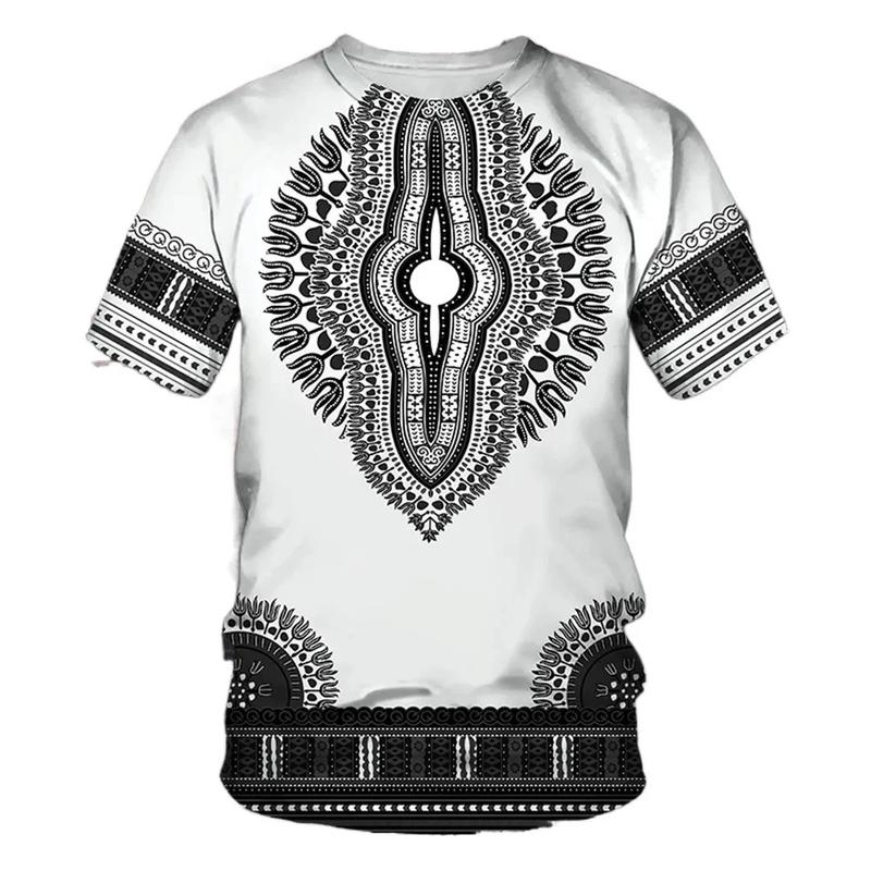 Product Introduction of New Summer African Ethnic Style Pattern 3D Print T-Shirts Men Women Tshirt Short Sleeve Oversized Harajuku Tee Top Kid 3D Thai floral print 20