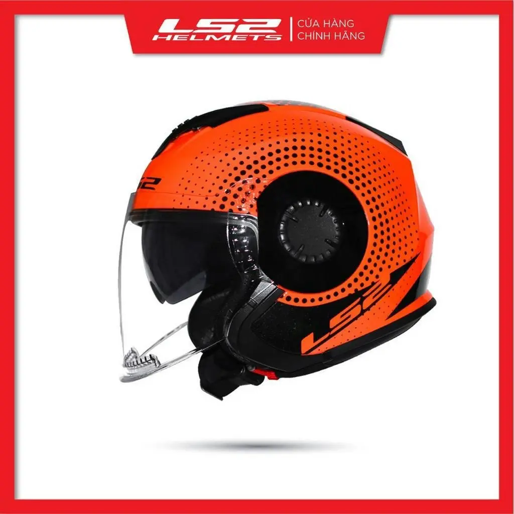 ￼Mũ Bảo Hiểm 3/4 Hai Kính LS2 OF570 Verso