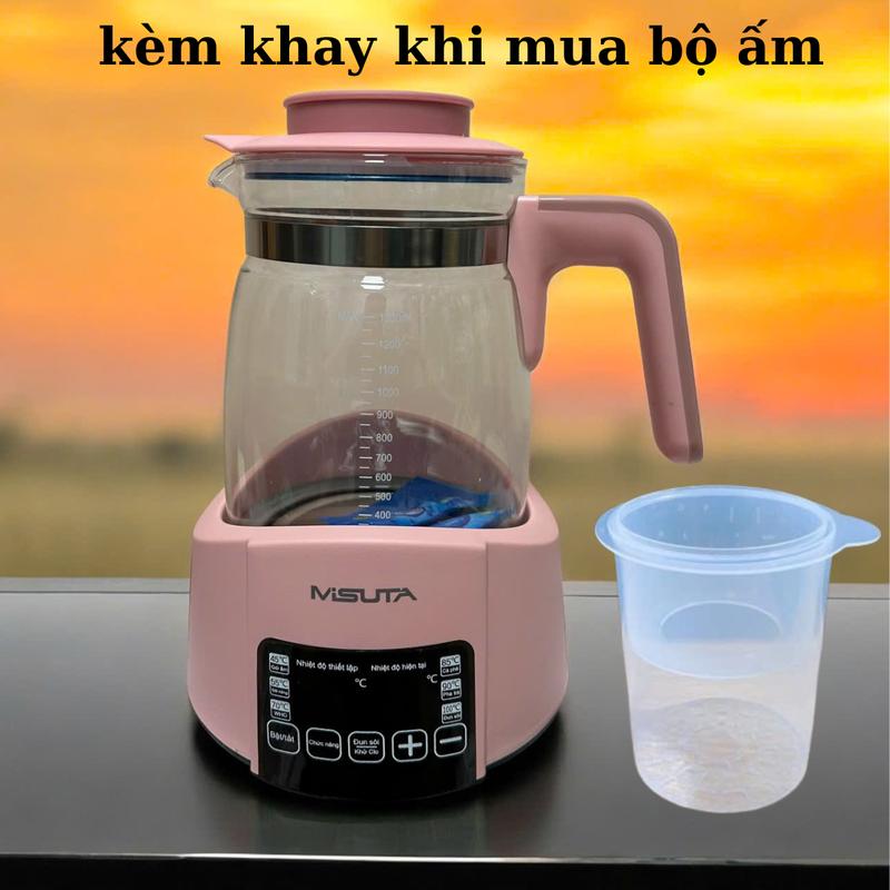 Kèm ổ cắm 2 chân Máy đun hâm nước pha sữa thông minh giữ nhiệt Misuta Bảo hành 12 tháng bản tiếng việt Bình Đun Nước Ấm Siêu Tốc Đun Siêu Tốc Cho Bé