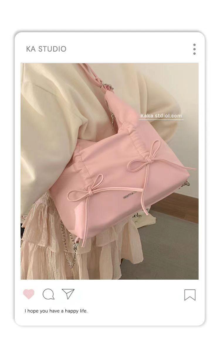 Product Introduction of Pleated Bowknot Backpack for Women 2024 New Trendy Fashion Sweet Tote Bag Casual Large Capacity Bag 2