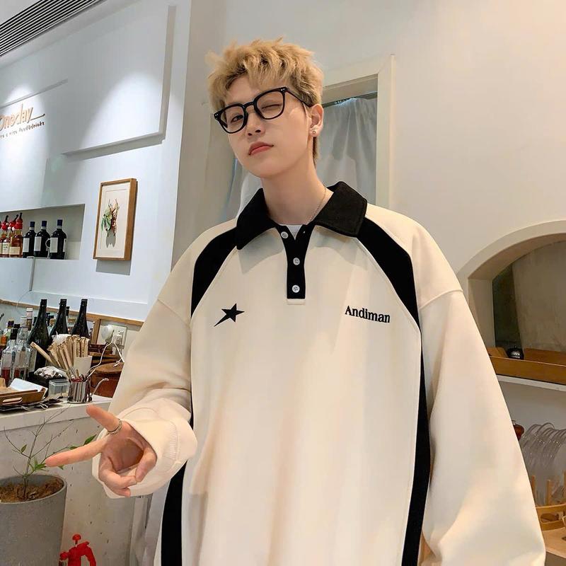 Áo SWEATER POLO ANDIMAN NAD Unisex chất cotton tổ ong Dáng Rộng Nam Nữ Tay Dài cổ bẻ Thời Trang