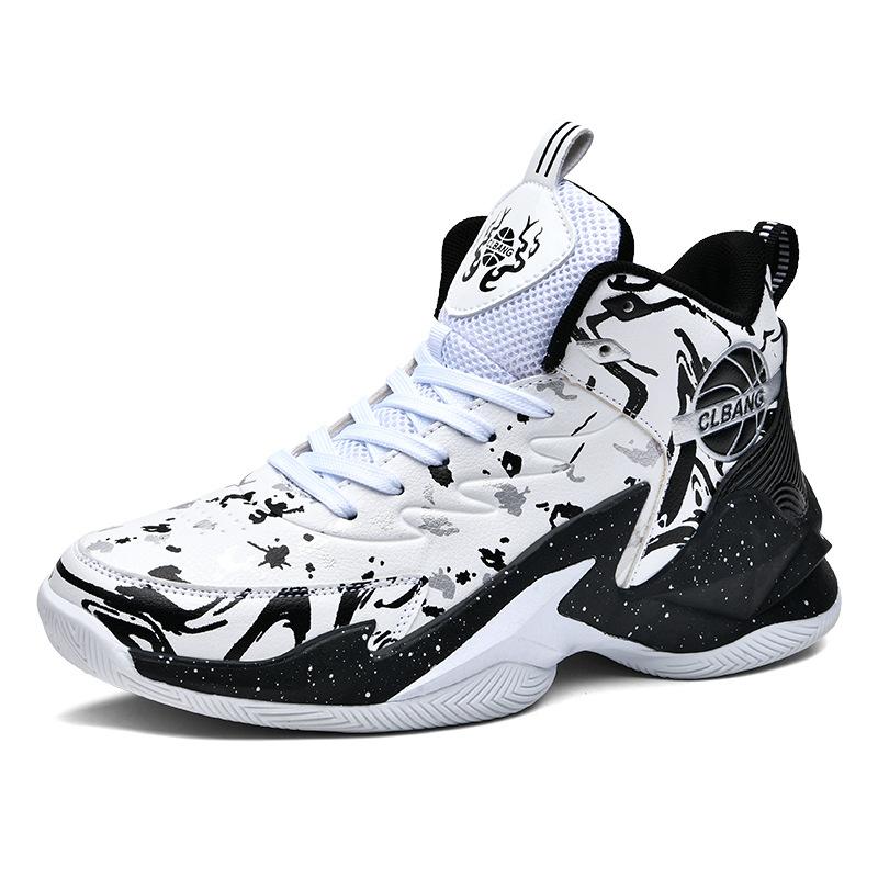 Product Introduction of Spot high-top basketball shoes men's shoes grip mesh leather sports shoes for junior high school students combat sneakers 2
