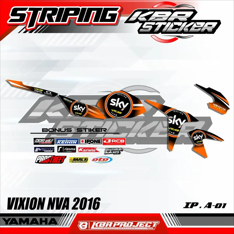 Sticker Striping VIXION ADVANCE/VIXION NVA 2016 - Sticker Striping semi full Motor YAMAHA VIXION NVA 2016 (COD) IP A-01 4