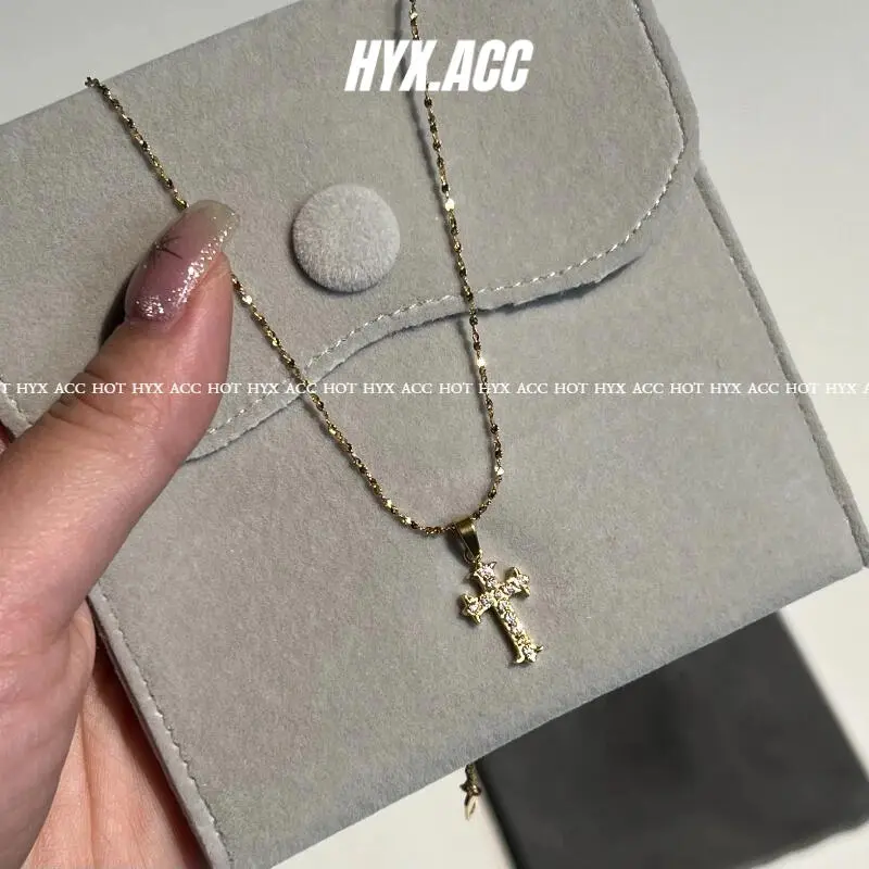 Vòng Cổ Bằng Thép Không Gỉ, Mặt Dây Chuyền Chữ Thập Đơn Giản, Thích Hợp Cho Phụ Nữ Women Trang Sức Chain Jewelry Titan