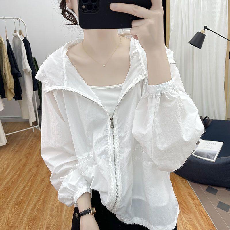 Áo Khoác Chống Nắng, Mỏng Và Có Mũ Trùm Đầu, Dáng Rộng, Dành Cho Nữ, Phong Cách Hàn Quốc, Chống Tia Cực Tím, Áo Cardigan, Áo Mặc Bên Ngoài Dễ Phối Đồ, Người Được Thu Thập 18k, Thích Hợp Cho Mùa Hè 2024 3