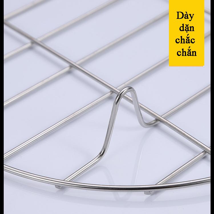 Vỉ nướng inox 304 loại tròn có chân - hàng tách lẻ từ bộ phụ kiện nồi chiên không dầu 3