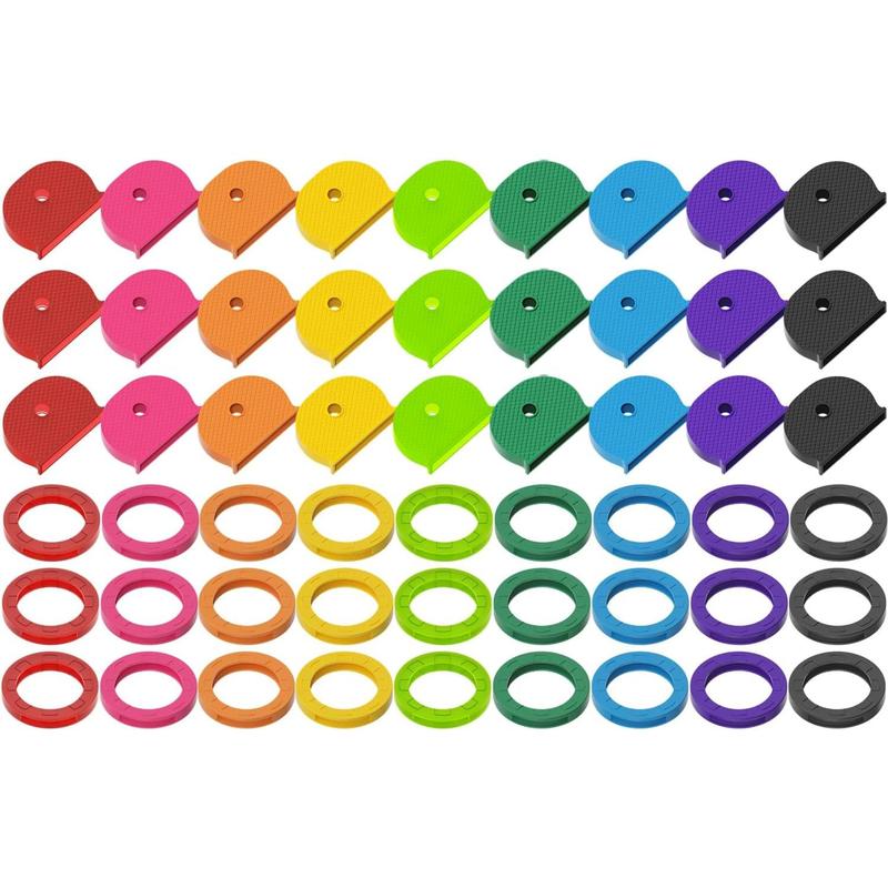 54Count Key Caps Covers Tags, Plastic Key Color Identifiers for ...