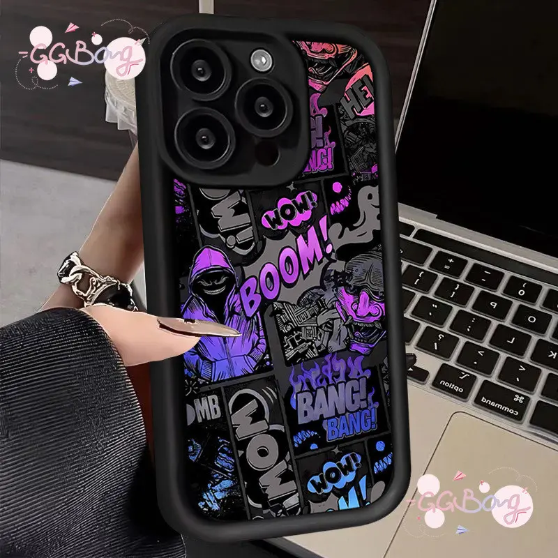 เคสฮิปฮอปแบบมืดเท่ห์ IPhone 11 16 15 12 7Plus 16 13 14 Pro Max 15 XR X 16 14 7 6s 6 8 Plus XS Max SE 2020