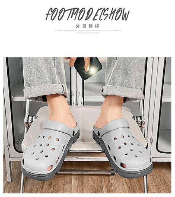 Product Introduction of 2025 New Men's Clogs Summer Casual CROSS Sandals Non-Slip Closed Toe Sandals Outer Wear Thick Sole Beach Slippers 30