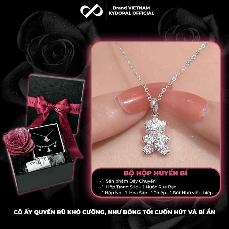 Dây chuyền bạc nữ KYDOPAL mặt gấu đính đá cá tính trang sức bạc ý 925 cao cấp - PAL9B9C2 PAL9B9C3 0