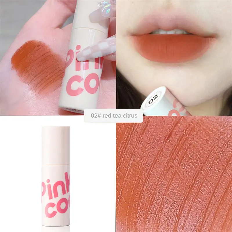 Son Kem Lì PINKCOCO, Bùn Môi Nhung Lì Son Môi Lê Đỏ Cà Phê Sữa Học Sinh 3