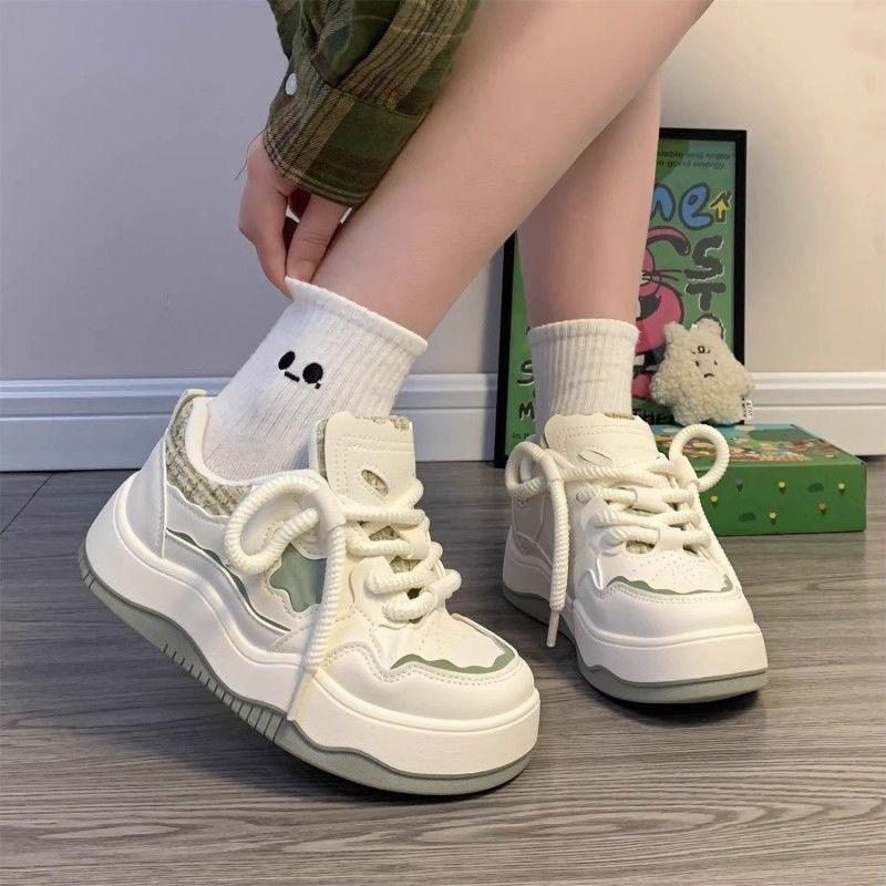  Giày nữ thể thao phối màu kẻ dạ Amuse trẻ trung năng động Shoes Sneaker 