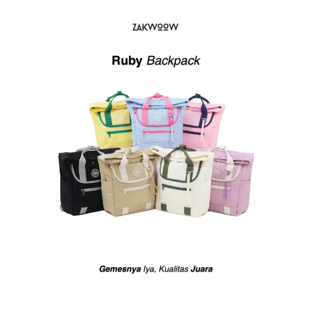 Zakwoowstyle Ruby Backpack FREE GANCI STRAP | Backpack Unisex Multifungsi Bisa di Jinjing 0