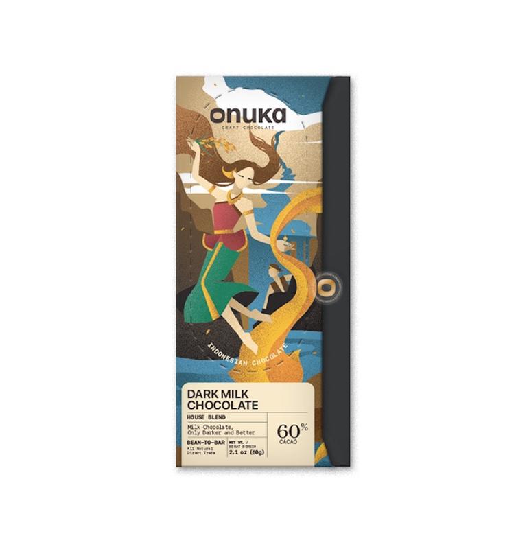 Onuka 60% Dark Milk Chocolate Bar / Coklat Asli Rendah Gula 0