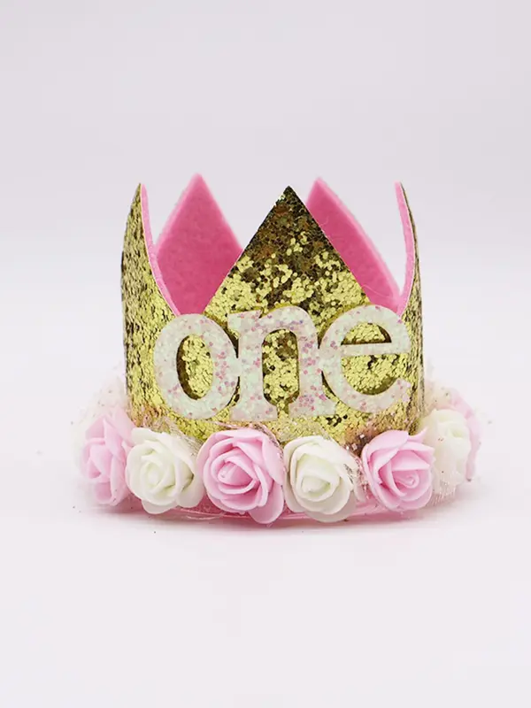 Number 1 Crown Shaped Birthday Headband, Cute Glitter Crown Headband, Fashion Hair Accessories for Women & Girls, Party Supplies 5
