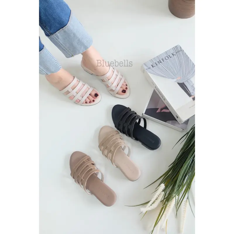Bluebells RUBY Sendal Slop Wanita Heels 3cm Elegan (Tersedia Size 36-41) 2