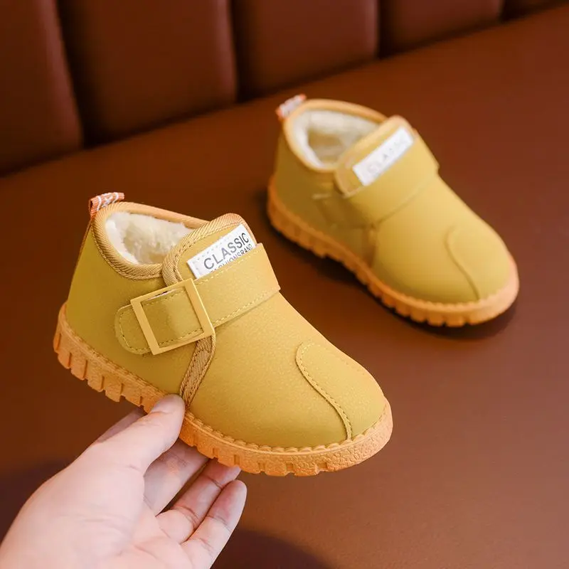 Bốt Đi Tuyết Cho Trẻ Em, Bốt Bé Trai Và Bé Gái, Lót Lông Cừu, Bốt Cotton Cho Em Bé, Không Thấm Nước, Giày Mới 2023, Bốt Ngắn Cho Bé Gái, Giày Cotton Sợi Tre