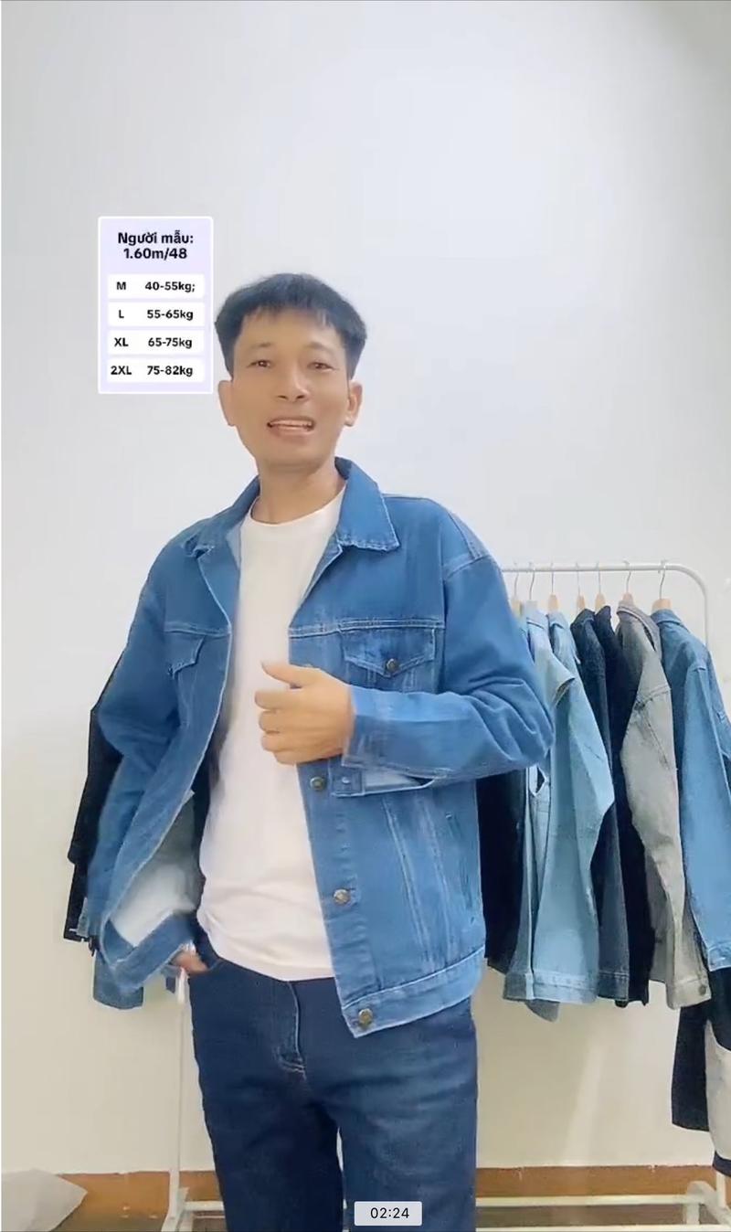 Product Introduction of Áo khoác jean màu xanh rách BB mới ra form rộng unisex bigsize 40-85kg 25