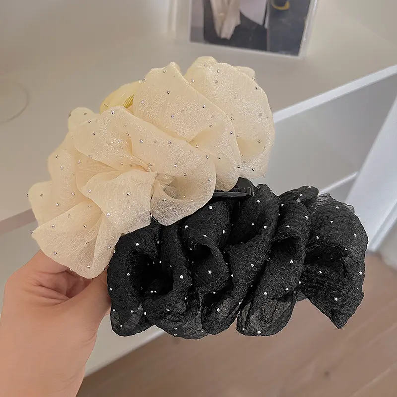 Kẹp Tóc Lưới Hai Mặt, Phong Cách Nữ, Thiết Kế Bầu Trời Đầy Sao Và Ngầu Cỡ Lớn, Dành Cho Tóc Nữ 1
