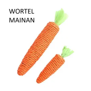 (Harga 1 Biji) Wortel Mainan Hewan Peliharaan Kucing Anjing Mainan Gigitan untuk Kucing Anjing Bahan Paper Rope