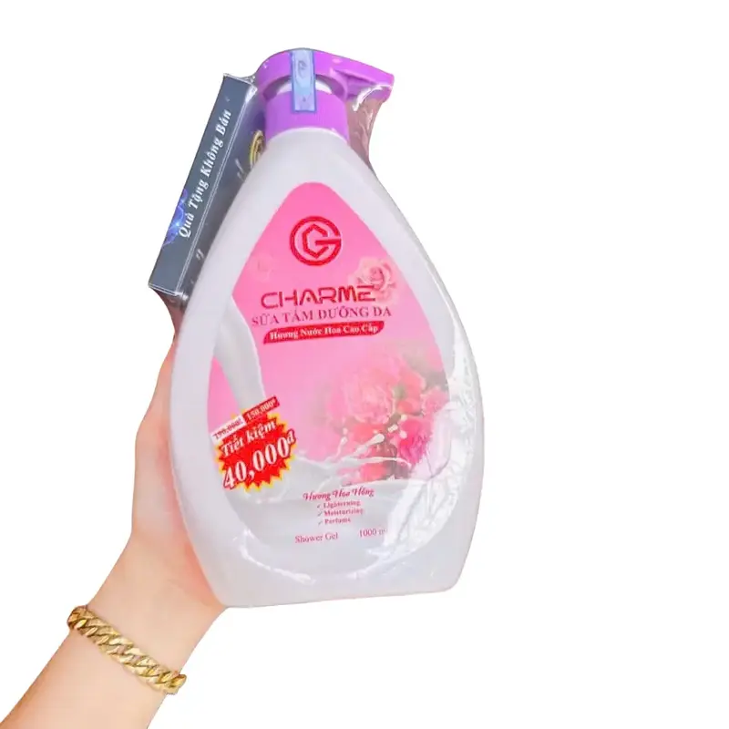( Mẫu mới 2024) Sữa tắm Charme 1000ml mùi hương hoa hồng- Dưỡng Body Dưỡng Ẩm Da 1