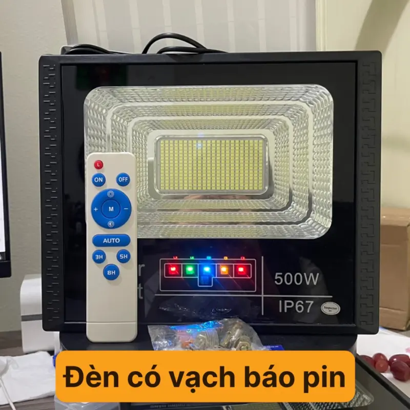 Combo 2 bộ Đèn NLMT 500w sáng 8-12 tiếng, diện tích sáng 30-50m2 den  phan bóng  đèn đèn  năng 3