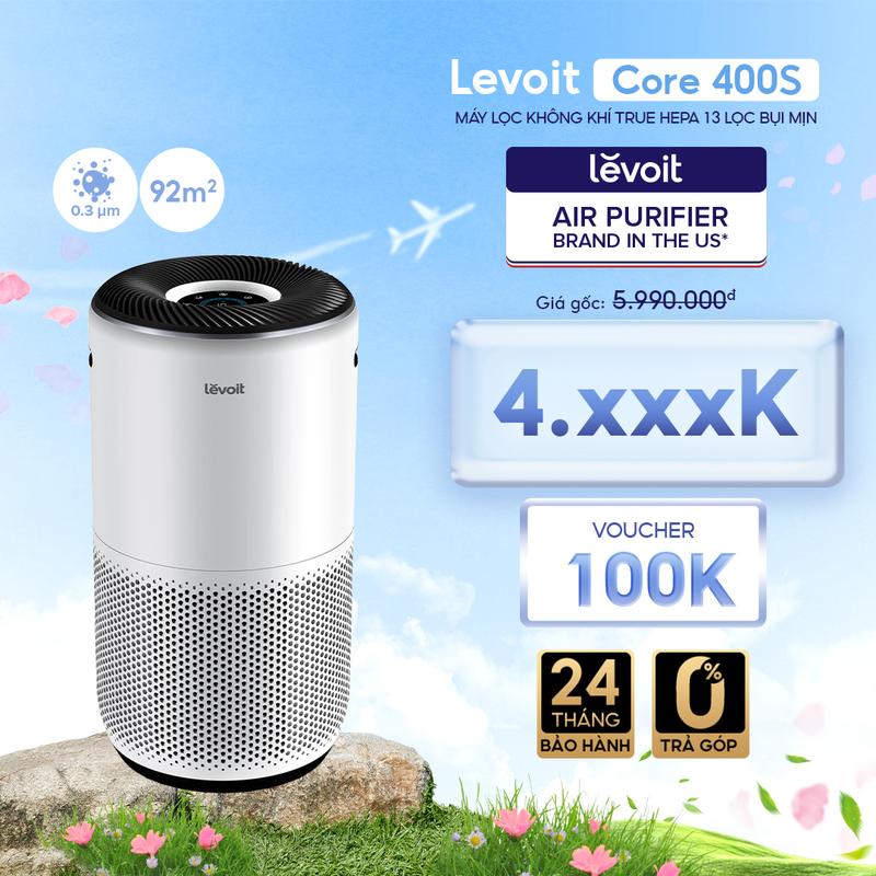 Máy Lọc Không Khí Làm Sạch Không Khí Levoit Core 400S 92m2 | Bộ Lọc HEPA 13 Lọc Bụi Mịn | Hàng Chính Hãng
