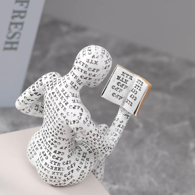 Reading Woman Design Creative Ornament, 1 Count Modern Resin Desk Bookshelf Decoration for Home Office, Statue, Figurine 5