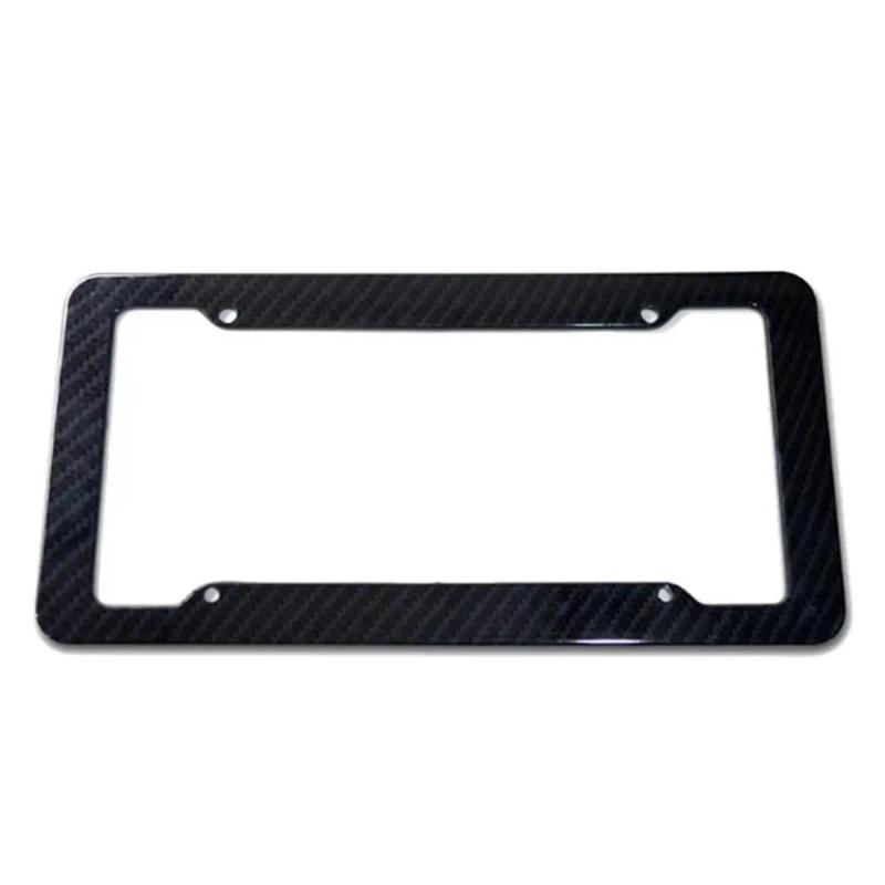Product Introduction of COD FREE Shipping for Front Rear Black Carbon Bracket W/ Screws,Universal American License Plate Frame Auto AccessoryFiber Number  TAG Cover 15