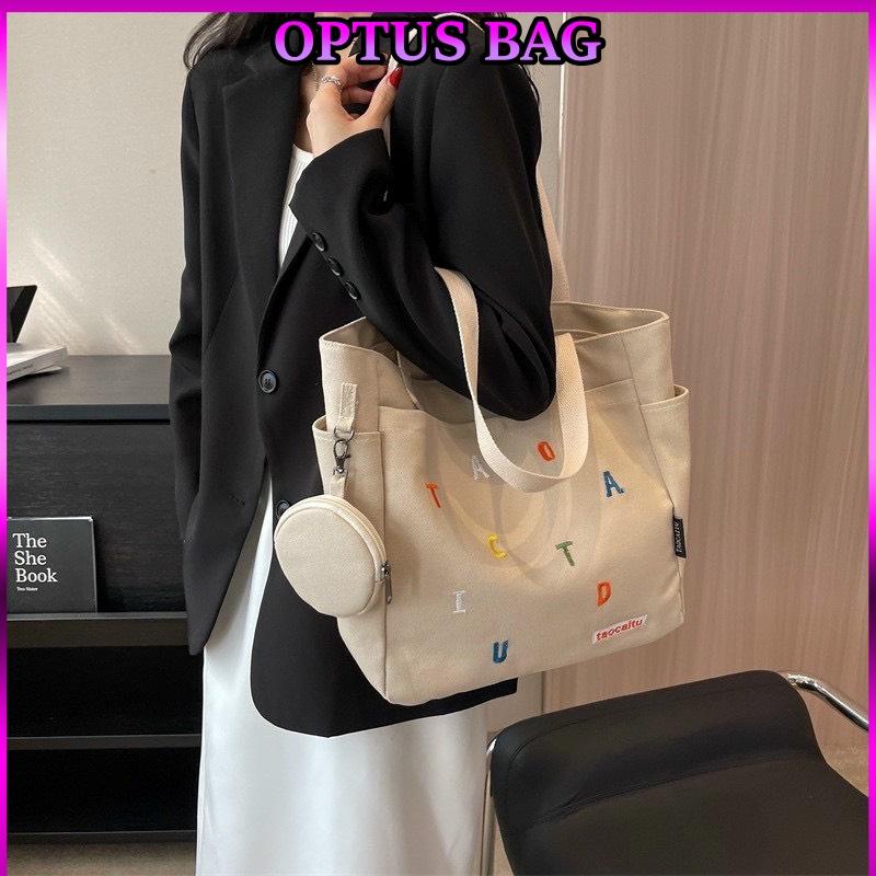 Túi tote vải Canvas Đeo vai đi học đi chơi giá rẻ phong cách đeo vai hàn quốc đựng vừa laptop sách vở A4