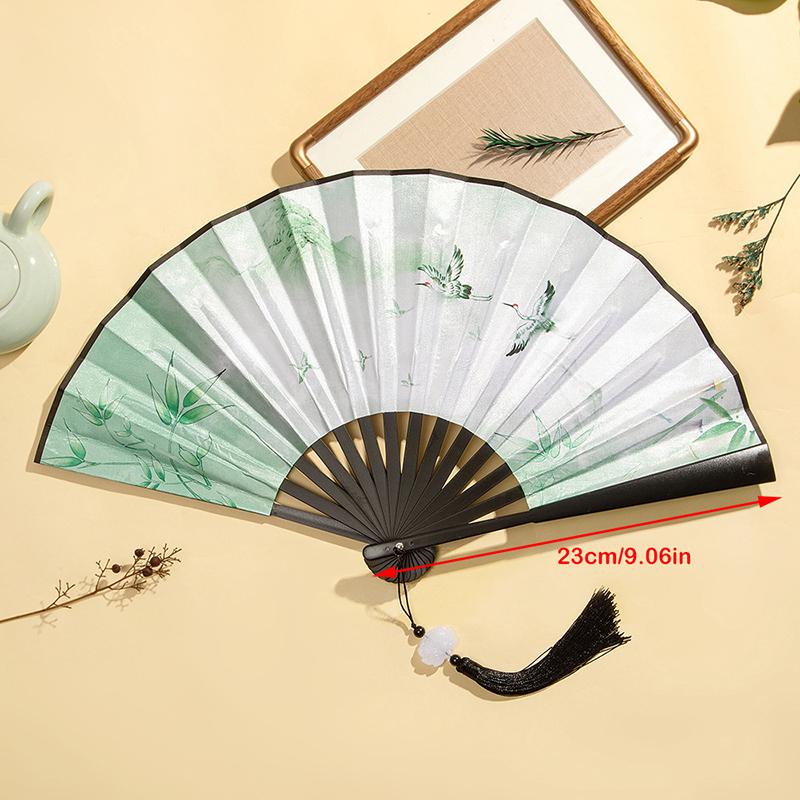 Product Introduction of Quạt Gấp, Phong Cách Trung Quốc Và Nhật Bản Mới, Chuôi Gỗ, Quạt Khiêu Vũ Cổ Điển Tua Rua Thanh Lịch, Quạt Nữ, Quà Tặng Thủ Công Nghệ Thuật Tiệc Tùng, Bộ Trang Trí Nhà Cửa 19