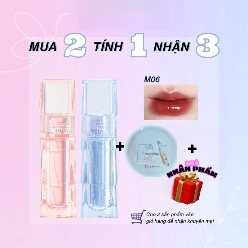 kem bóng MAKEMINE thạch nước thuỷ tinh Jelly Dew Tint Make Mine tint bóng  Nữ Môi Trang Điểm Cosmetic Mỹ Phẩm Women mlbb  young  Kem    son
