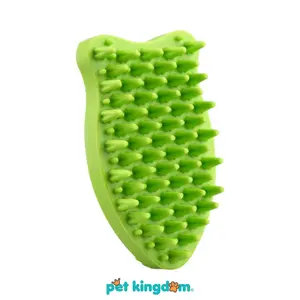 Pet Kingdom Sikat Grooming Hewan Fish Shape - Hijau Pembersih Bulu Pijat Badan Mandi Hewan Alat Mandi Sikat Pijat