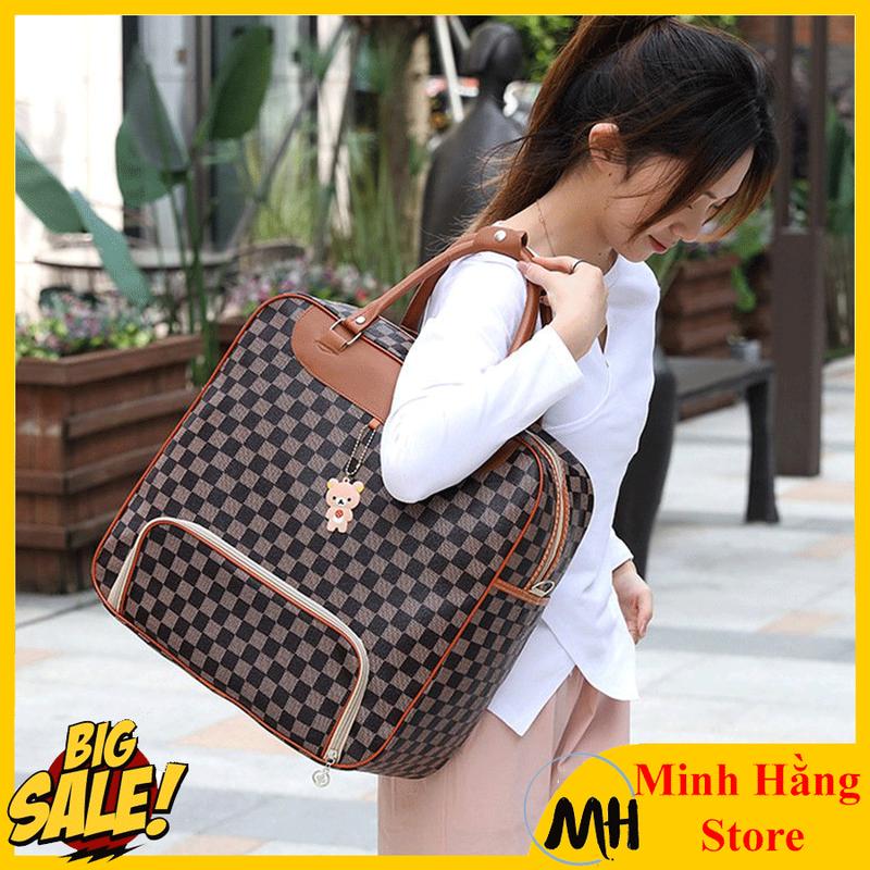 Túi du lịch xách tay thời trang đựng nhiều đồ to rộng chất da trần bền đẹp túi hành lý đựng quần áo cao cấp