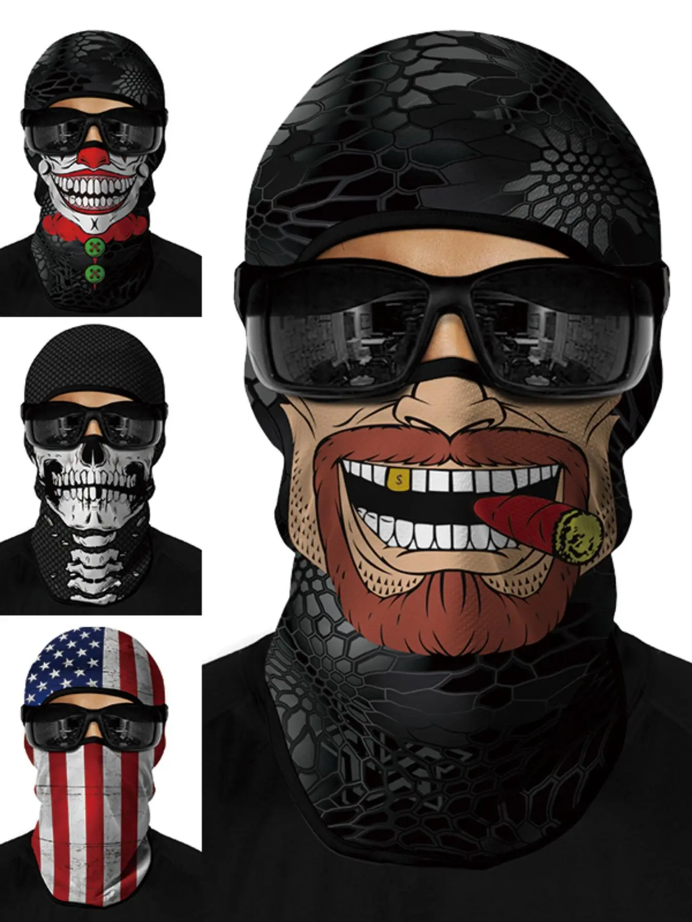 All Over Print Balaclava, Breathable Full Face Ski Mask, Windproof Sun Protection Face Cover for Cycling, Running, Climbing, Hiking, Outdoor Sports