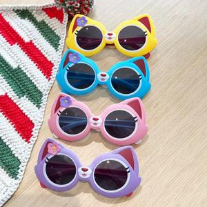แว่นกันแดดเด็ก สไตล์เกาหลี ดีไซน์แมวน่ารัก ป้องกันรังสียูวี แฟชั่น สไตล์สตรีทตลก เหมาะสำหรับเด็กหญิงและเด็ก เหมาะสำหรับทารก